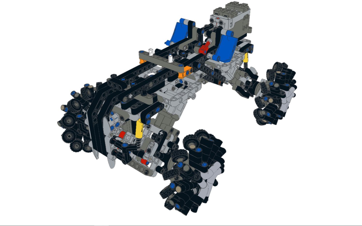 lego乐高 technic科技/机械 moc 42099 with mecanum wheels 麦克纳姆