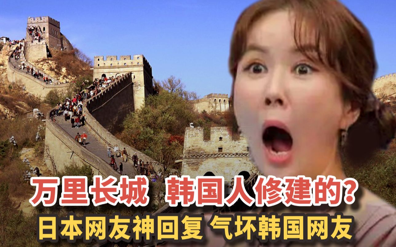 离谱!万里长城是韩国人修建的?日本网友神回复,气坏韩国网友哔哩哔哩bilibili