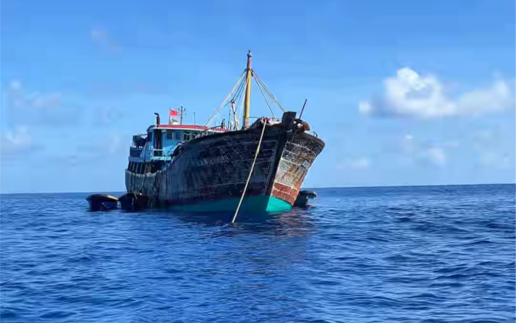 美济礁作业渔船回港,那里距离仁爱礁仅14海里,一直都是潭门渔民作业的