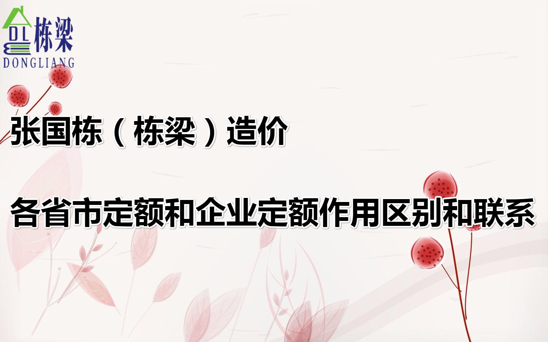 张国栋(栋梁)造价:各省市定额和企业定额作用区别和联系哔哩哔哩bilibili