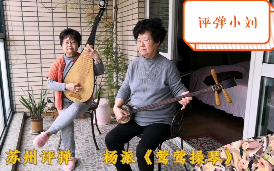 评弹小刘79岁外婆演唱杨派《莺莺操琴》,亲妹妹三弦伴奏,听听怎么样?