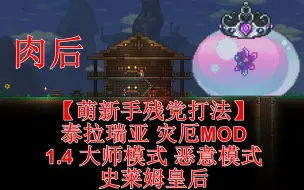 Télécharger la video: 【萌新手残党打法】泰拉瑞亚 灾厄MOD 1.4 大师模式 恶意模式 史莱姆皇后