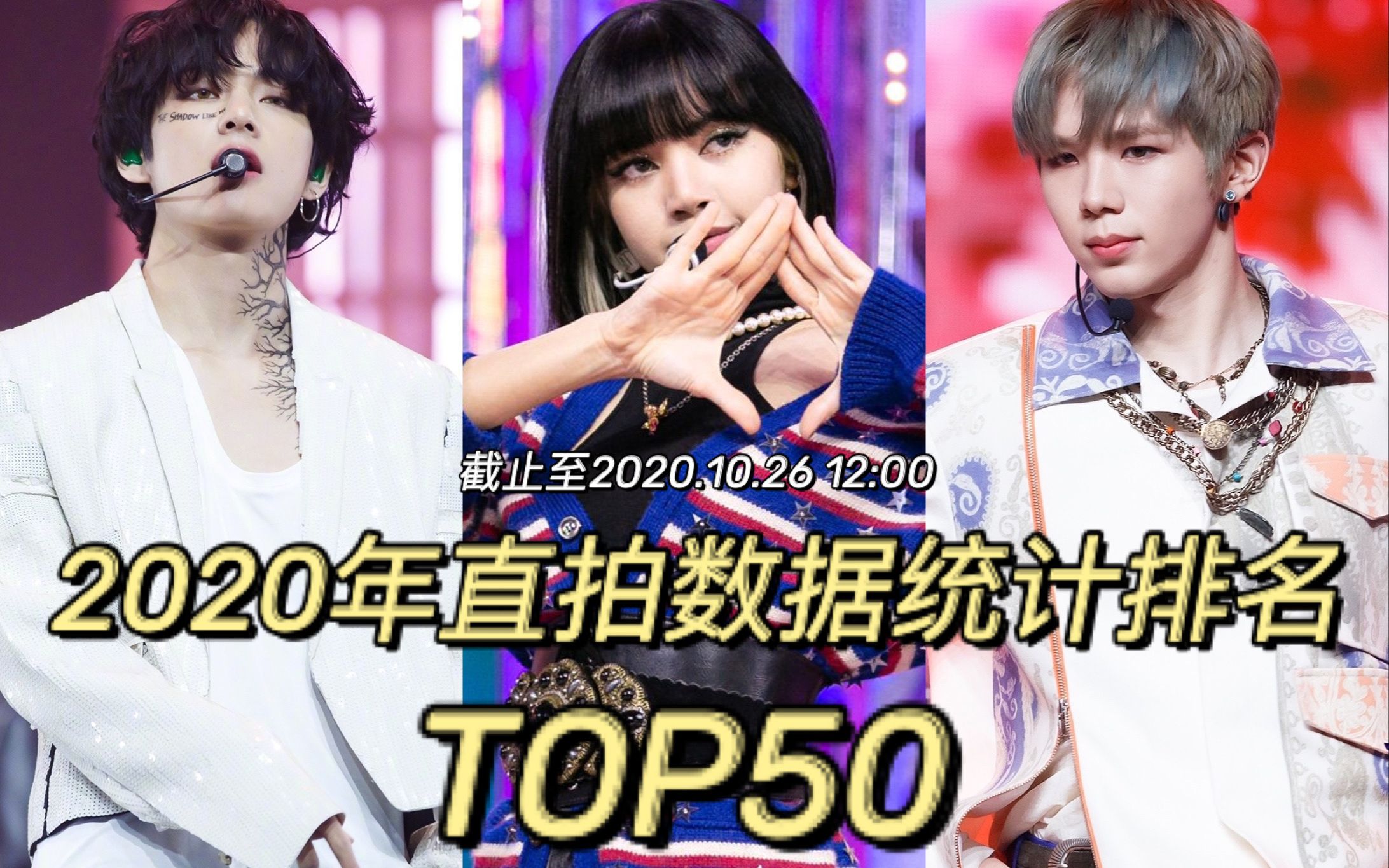 2020年直拍数据统计排名TOP50 最高2127W(数据截止至2020.10.26)哔哩哔哩bilibili