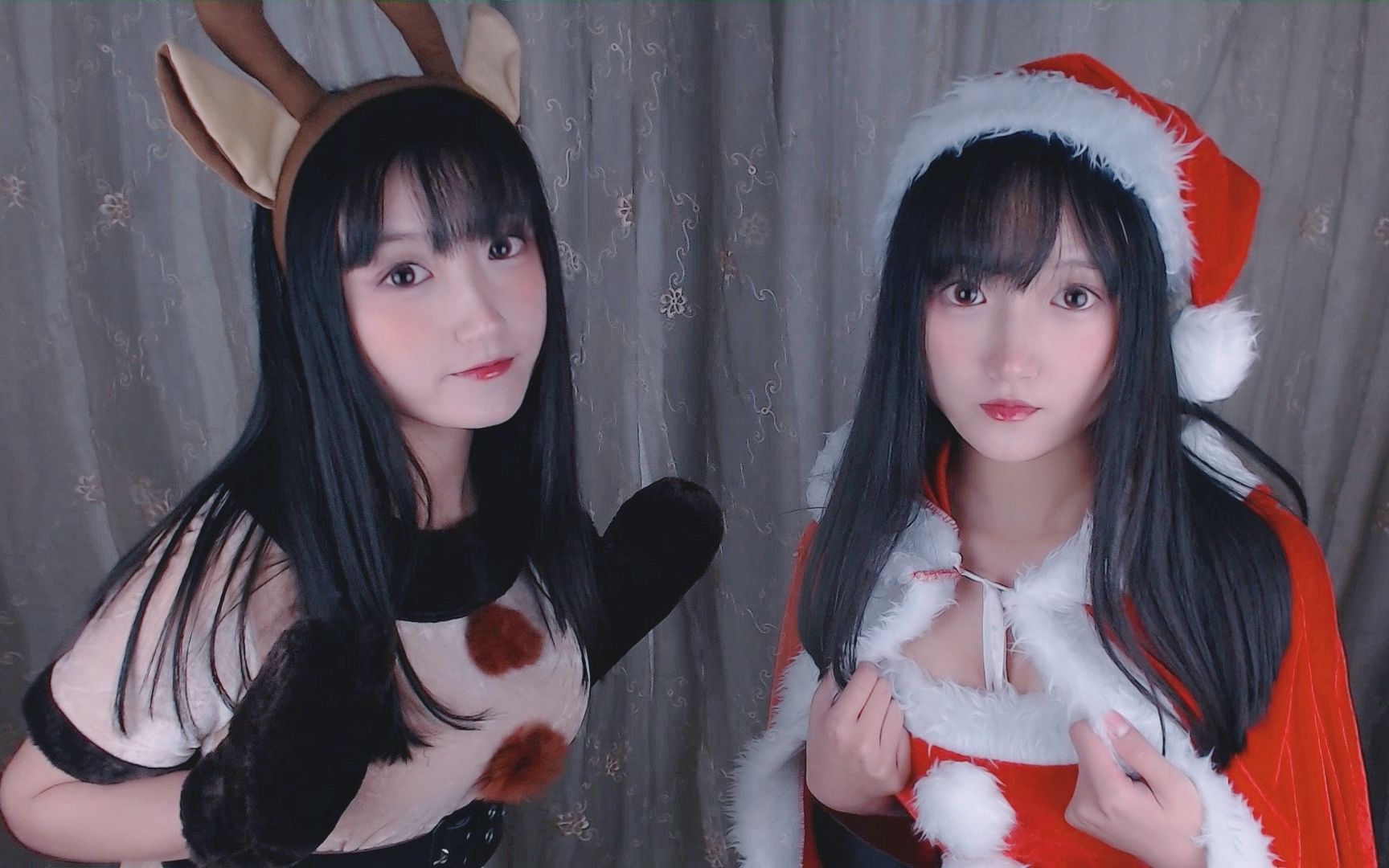 [图]双胞胎扮成圣诞老人和驯鹿哄睡 Merry Christmas！