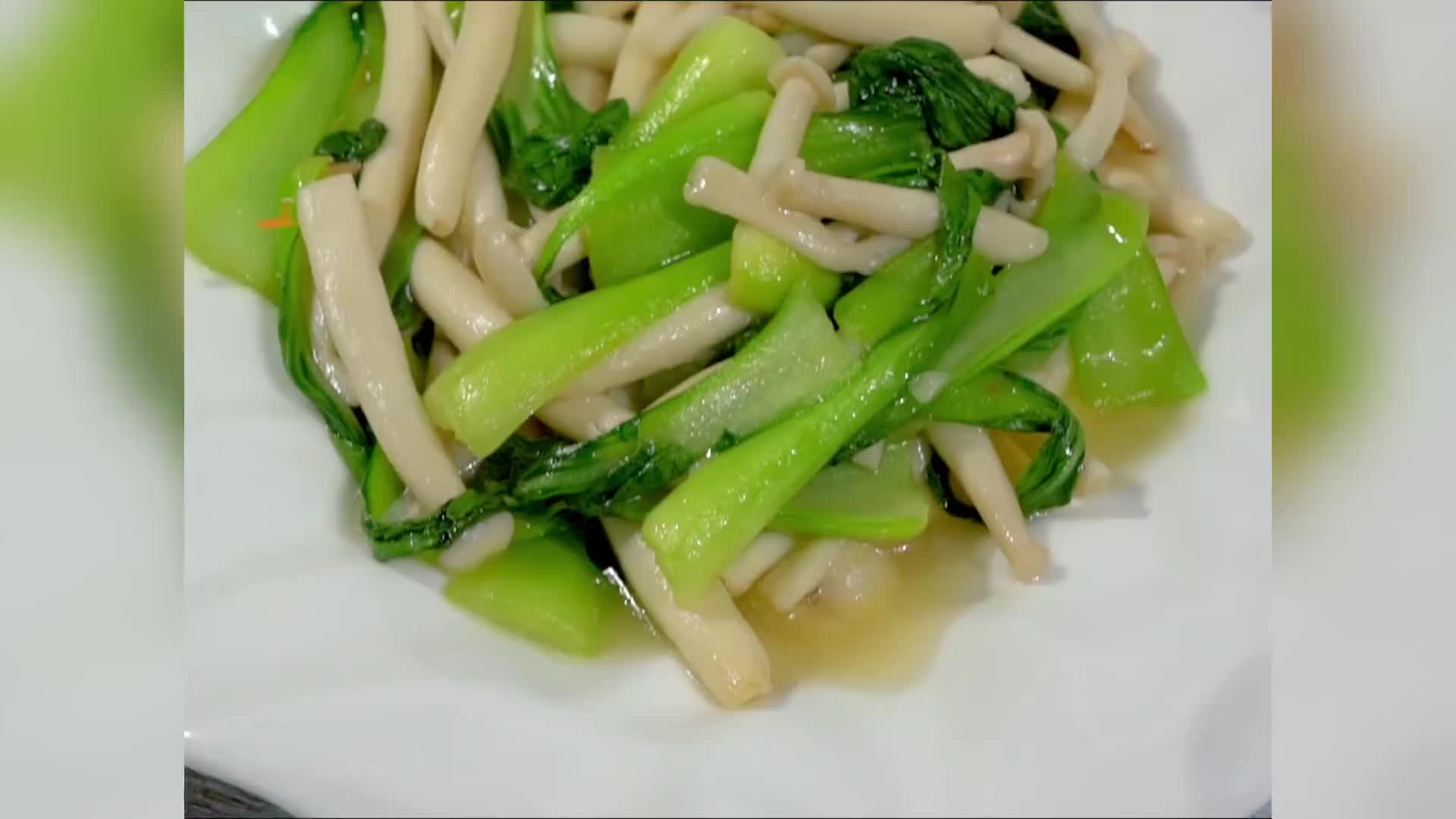 白玉菇扒油菜2