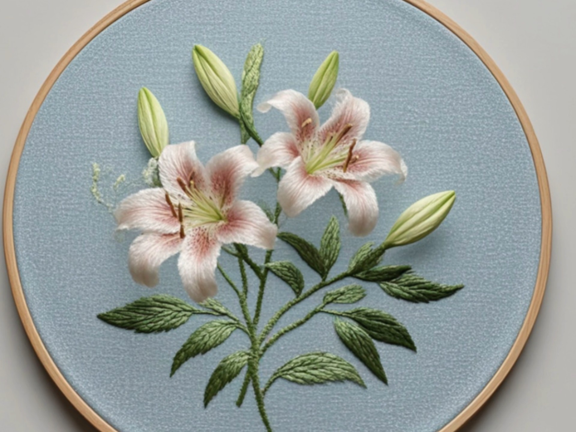 刺绣百合花,高级阶段