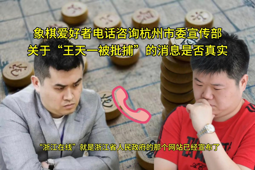 象棋爱好者电话咨询杭州市委宣传部关于“王天一被批捕”动的消息是否真实.桌游棋牌热门视频