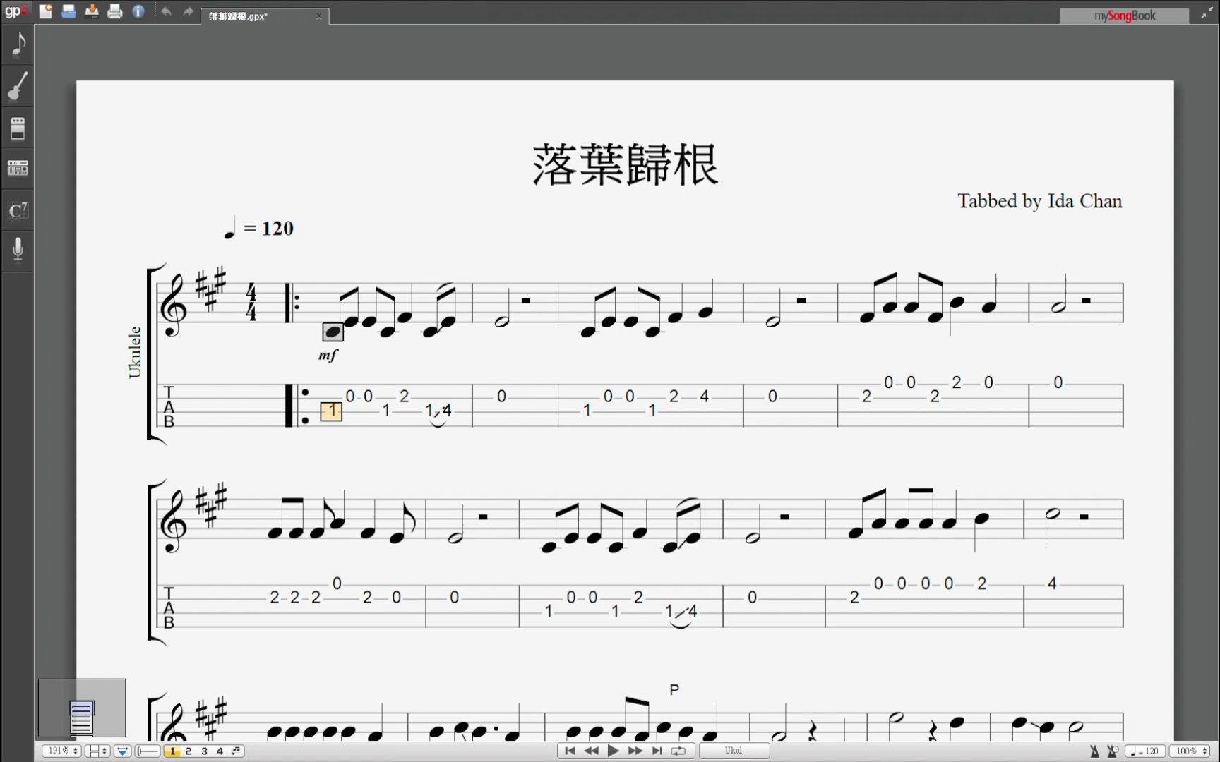 【Ukulele乐谱】落叶归根哔哩哔哩bilibili