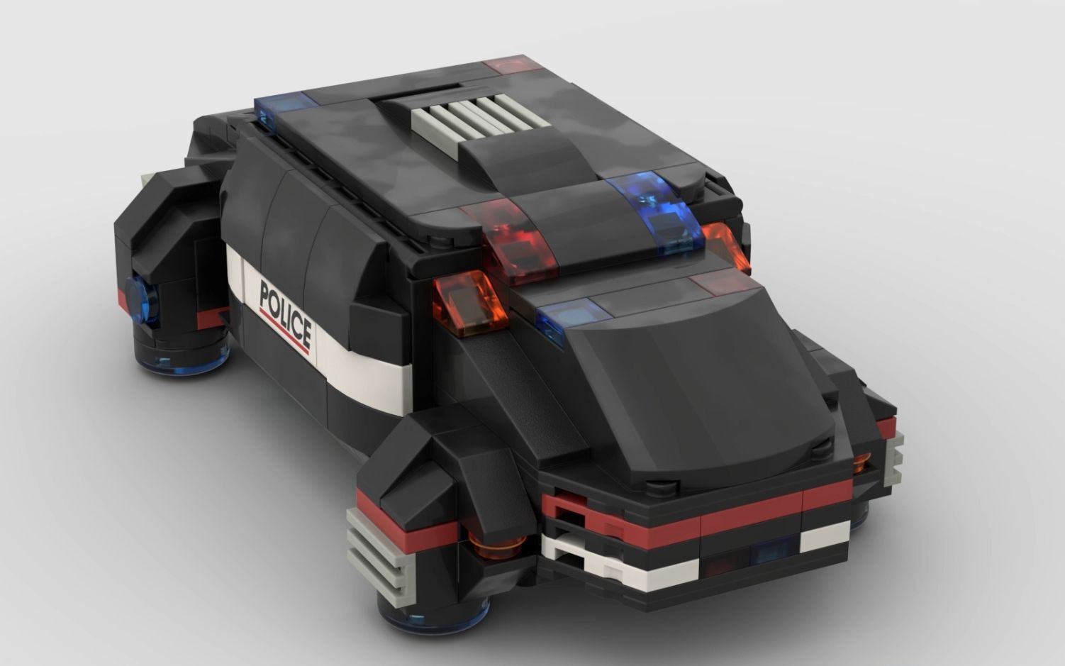 [乐高moc]警用机器人投放浮空车(附图纸)