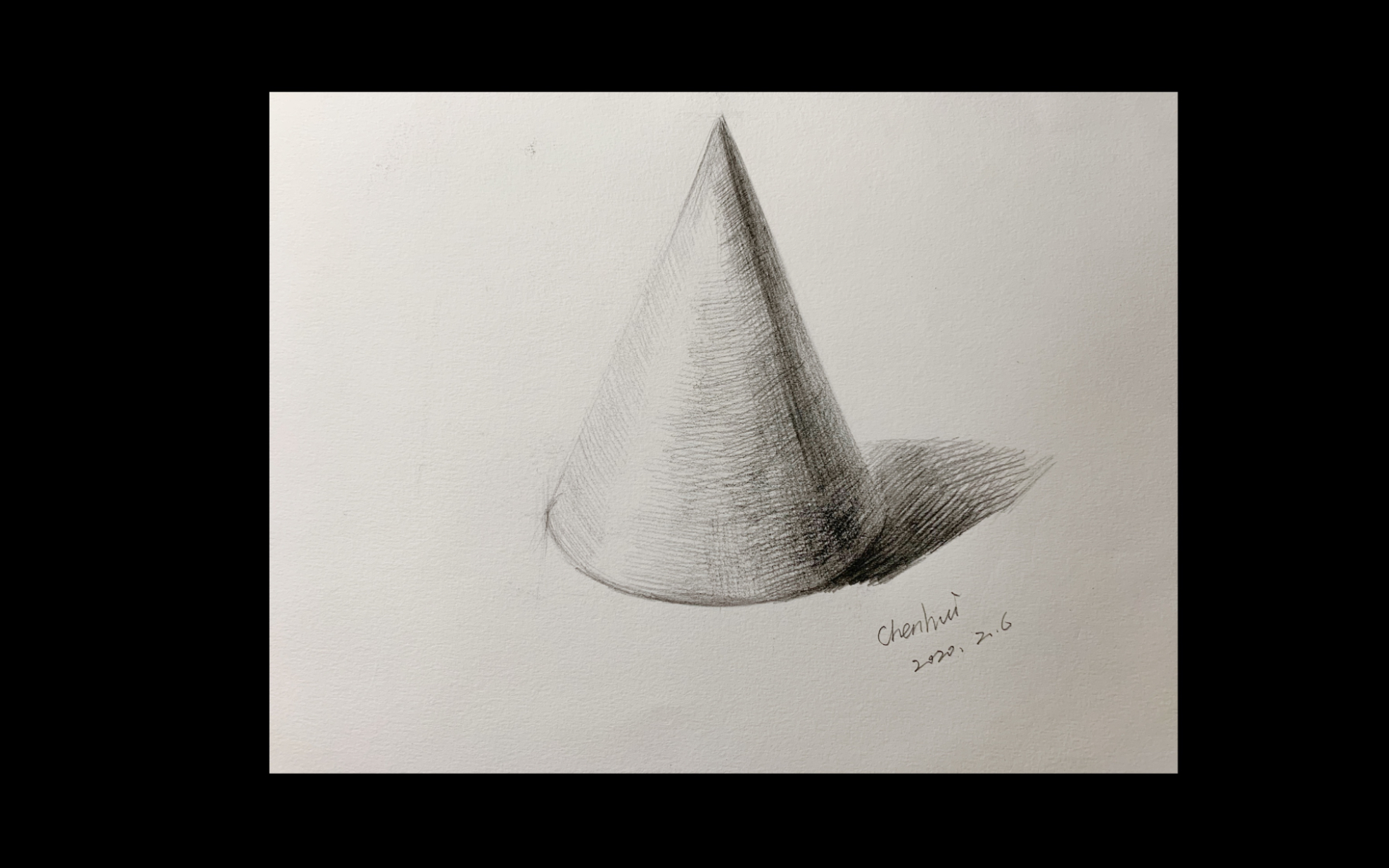 分享零基础素描几何体圆锥