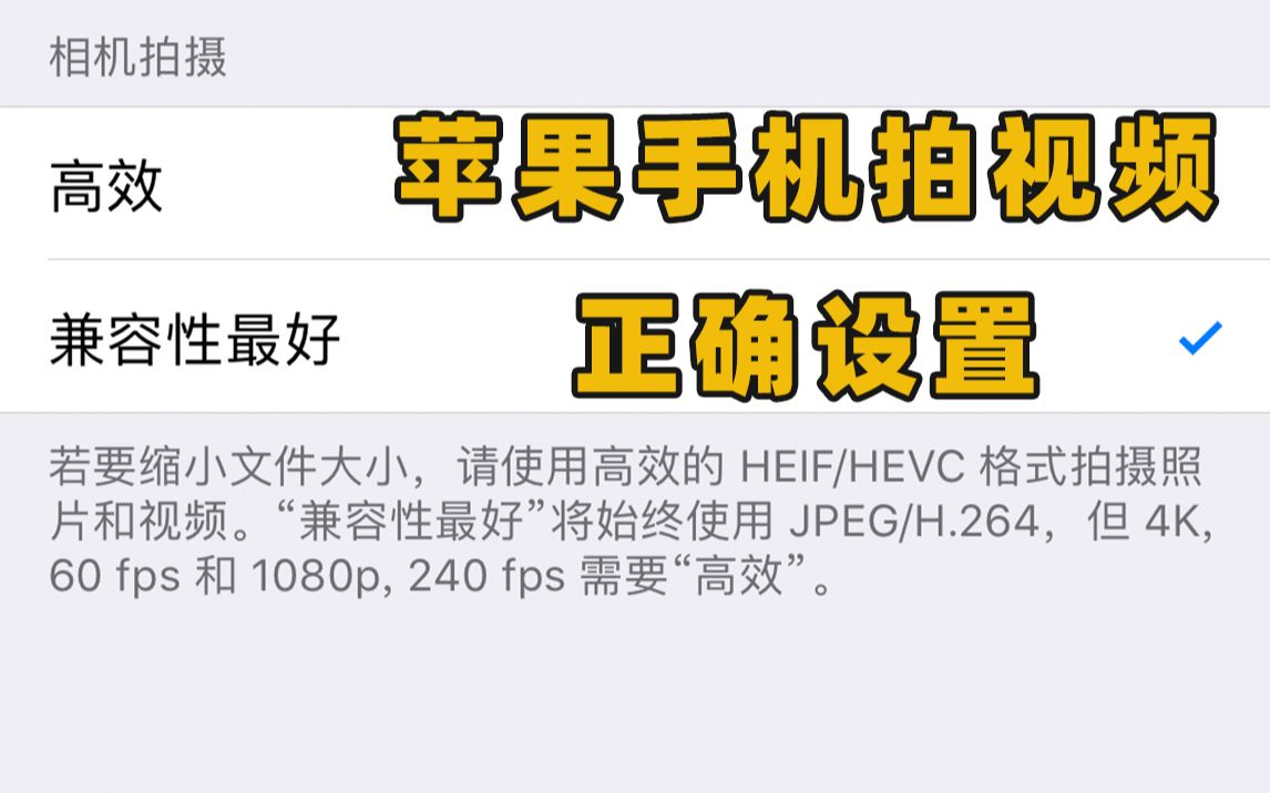 90%的人用iphone拍视频,后期剪辑会出错 | 苹果手机拍VLOG正确设置方法 | 谜之H265编码哔哩哔哩bilibili