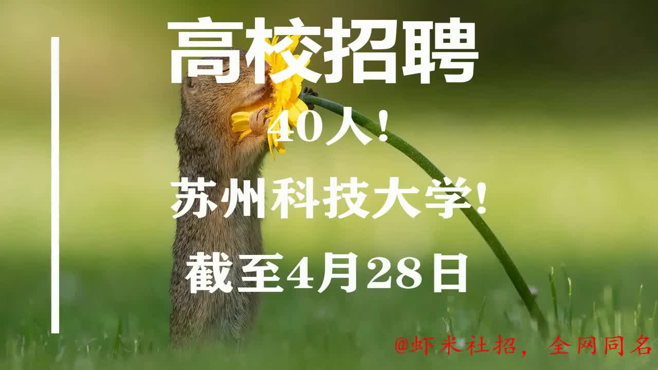 【江苏高校招聘】40人!苏州科技大学!报名截至4月28日哔哩哔哩bilibili