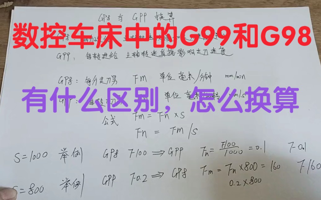 数控中的G99,G98有什么区别,之间怎么换算,单位以及用法,初学者了解一下!哔哩哔哩bilibili