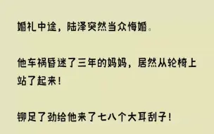 Descargar video: （全文已完结）婚礼中途，陆泽突然当众悔婚。他车祸昏迷了三年的妈妈，居然从轮椅上站了起...