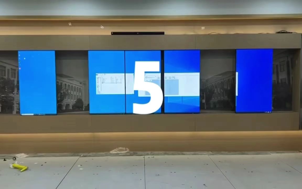 5pcs-开合移动大屏,霖视科技显示移动拼接大屏,自动化移动显示屏