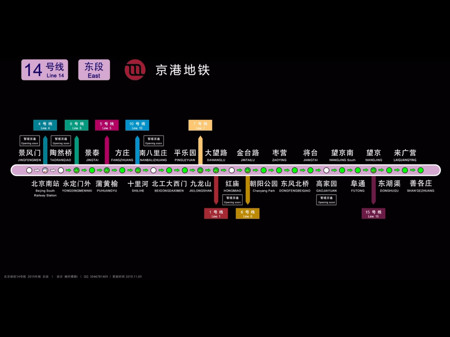 北京地铁十四号线路图图片