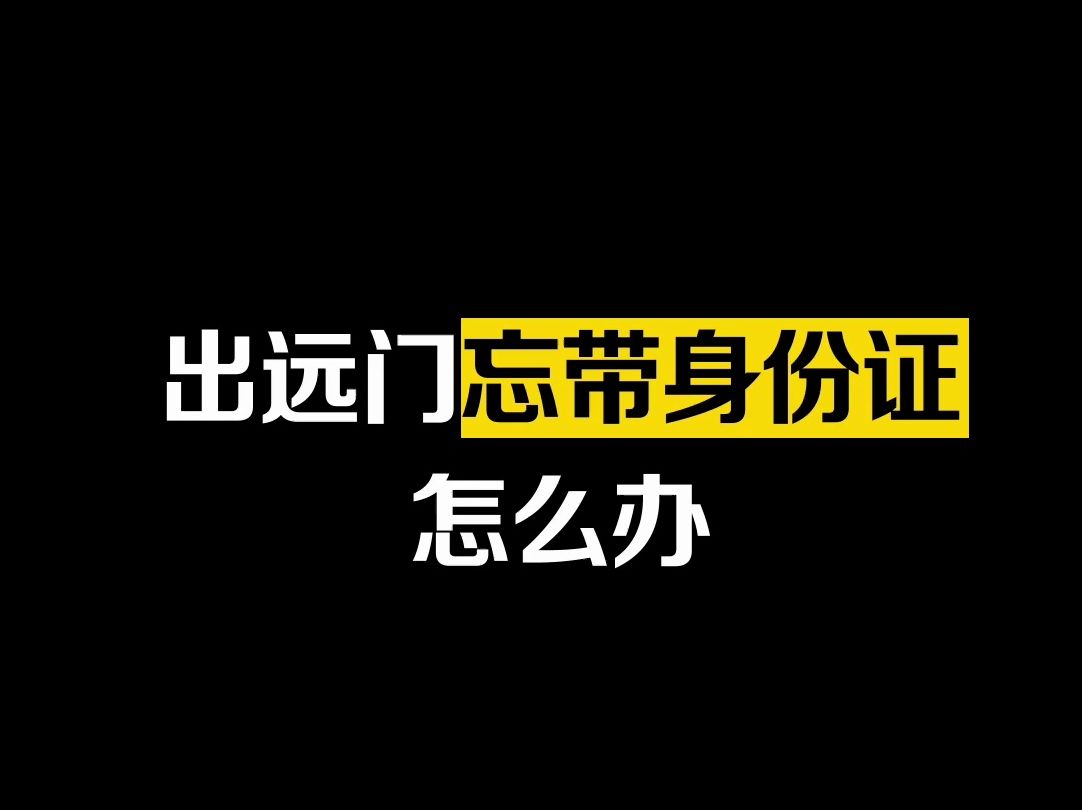 回家过年发现忘带身份证怎么办?一招教你解决哔哩哔哩bilibili