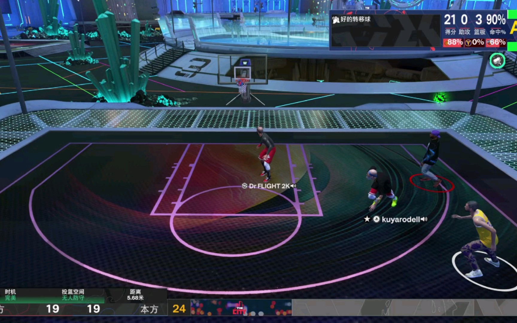 【NBA2K24】2V2,95力量/92背身转不动对面中锋,无奈化身中投靓仔.电子竞技热门视频