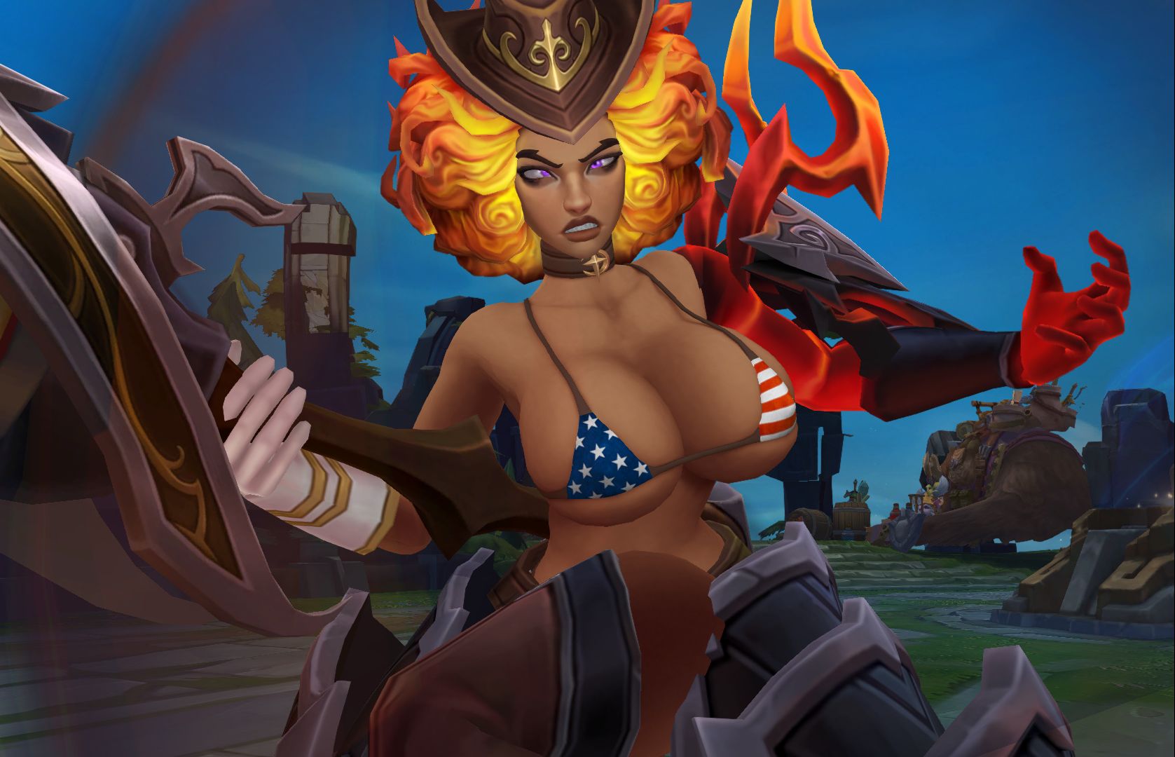 芮尔怎么穿成这样就跑出来了……西部魔影 小甜甜3d视角展示