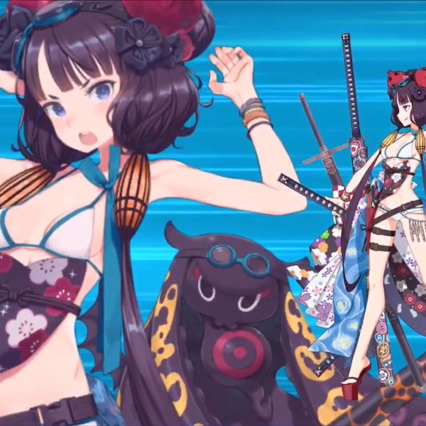 Fate/GO日服】水着葛饰北斋攻击&宝具演出_哔哩哔哩_bilibili