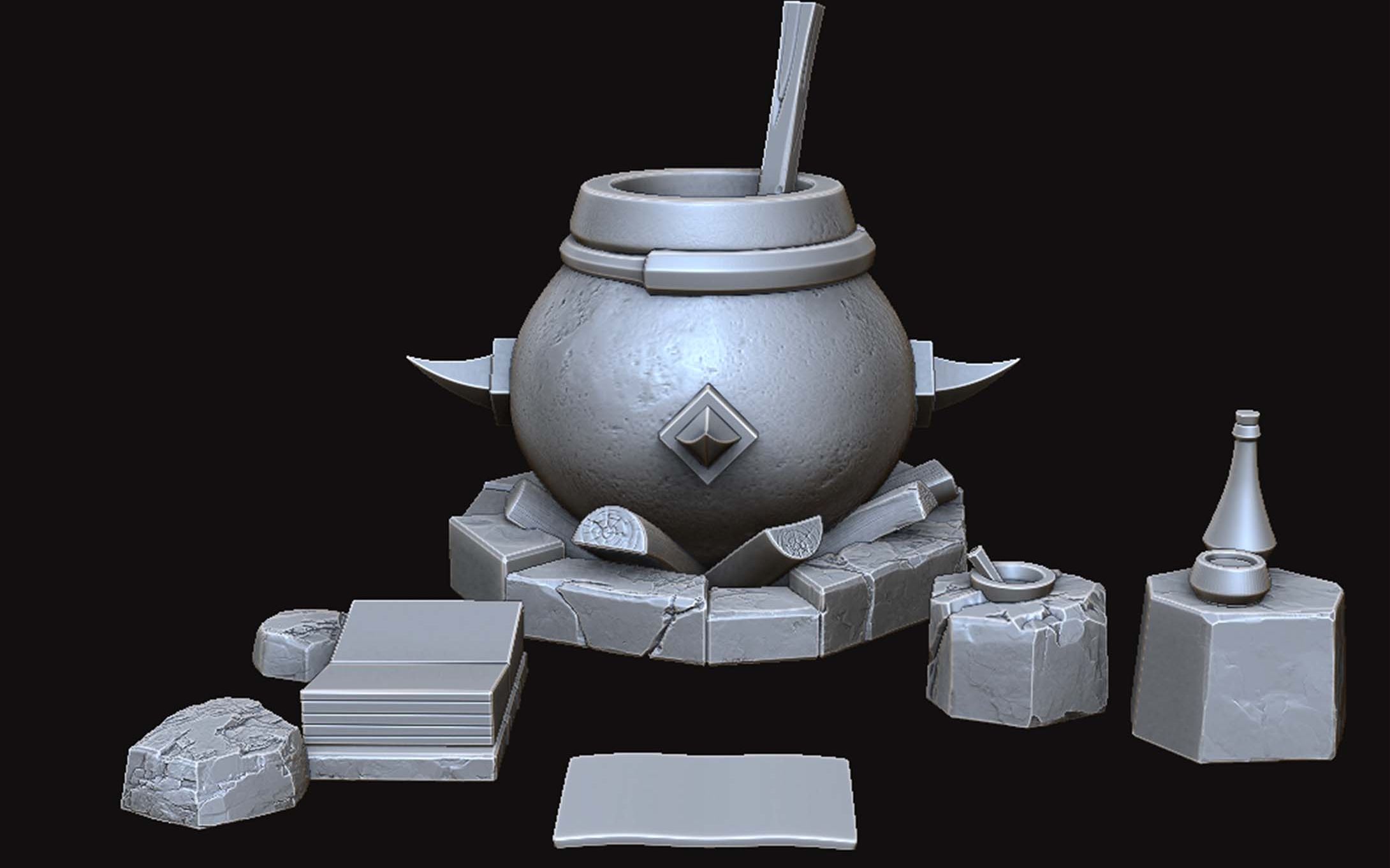 3dmax zbrush游戏小场景建模  适合练手的小案例