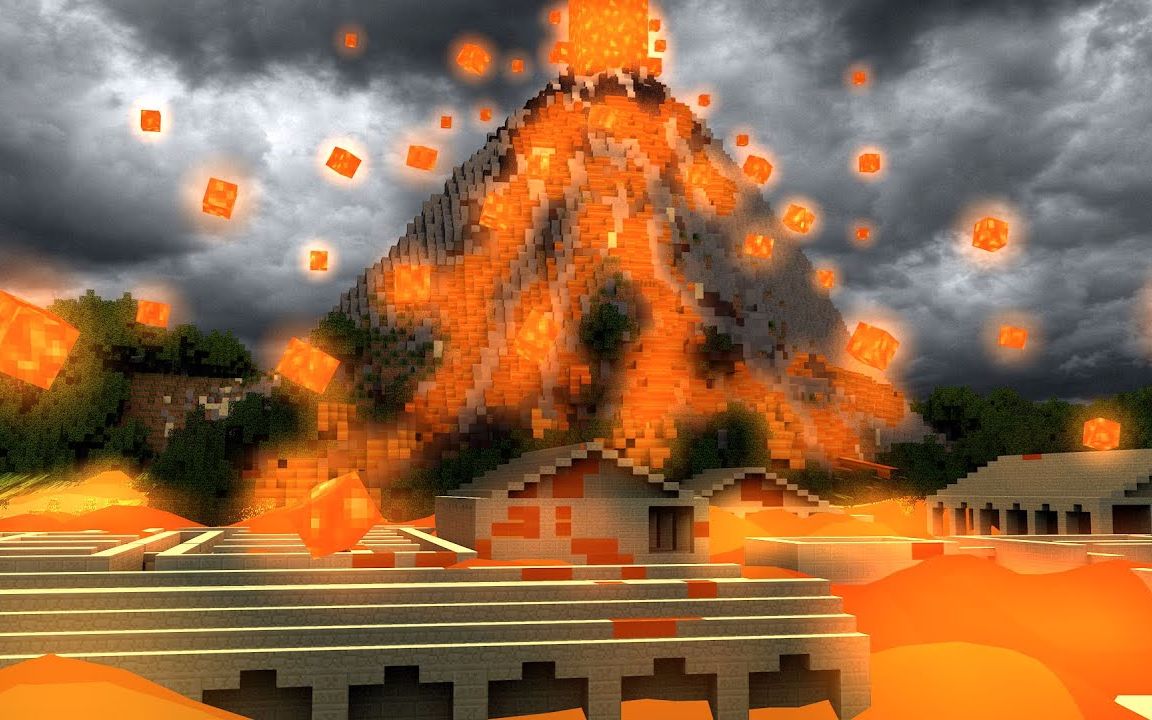 小橙子姐姐我的世界逃离灾难火山喷发超惊艳关卡跑酷