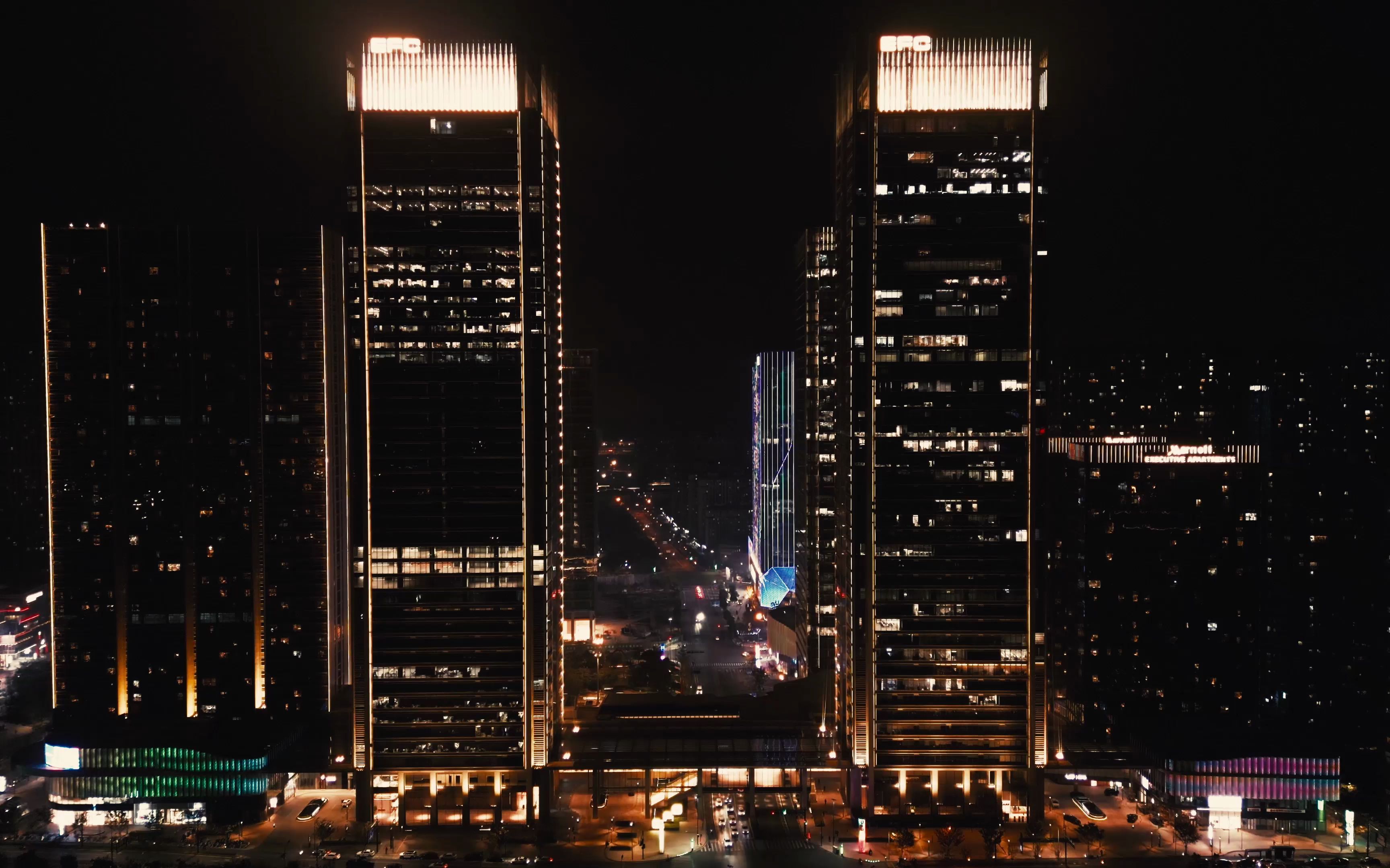 杭州efc夜景航拍