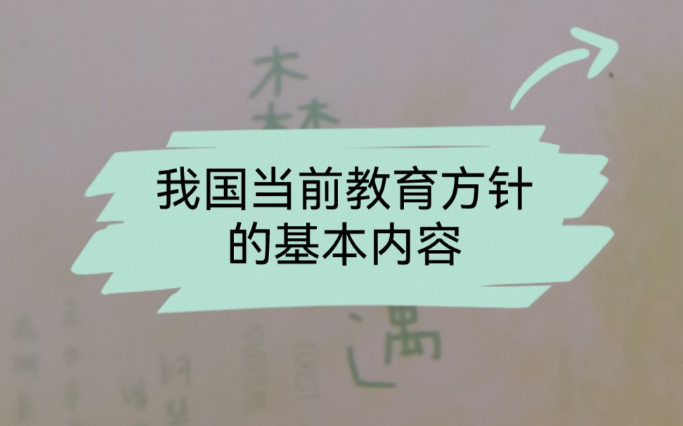 教资科目二简答题之我国当前教育方针的基本内容.哔哩哔哩bilibili