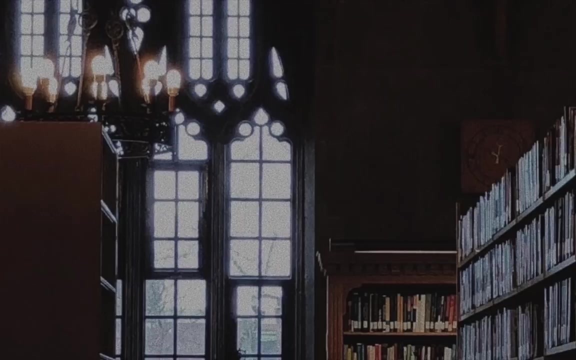 [图]studying alone at the library at midnight (a dark academic）