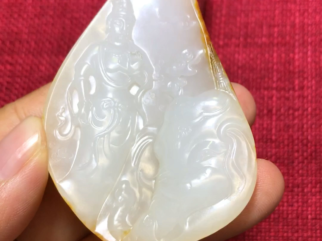 和田玉籽料作品·普贤菩萨