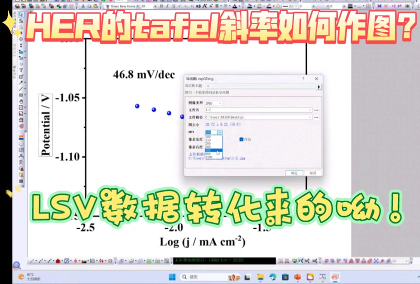 电催化HER的tafel斜率如何作图?当然是从LSV数据转化来的呦!哔哩哔哩bilibili