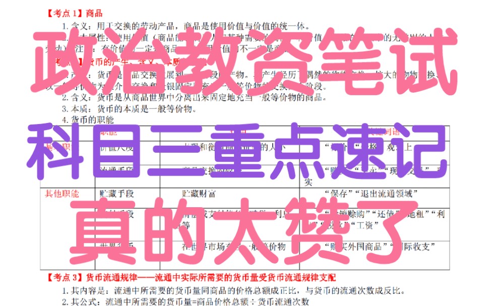 不躺平!政治教资笔试重点速记赶紧看,零基础成功上岸!23教资笔试政治科目三学科知识与能力初中政治教资笔试高中政治教资笔试,无痛听书,考前磨耳...