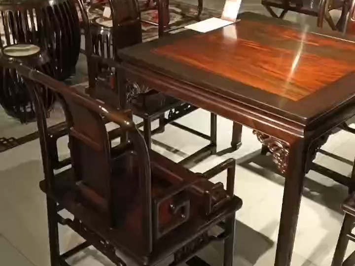 济宁王义红木家具小方桌 山东工艺美术师王义老师作品