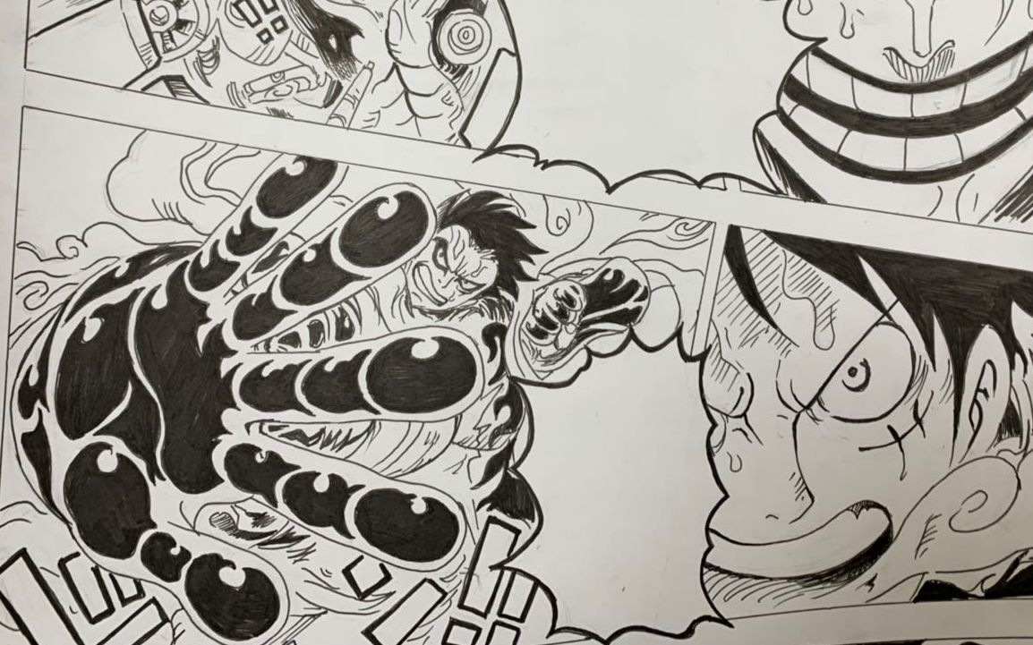 海贼王漫画名场景手绘复刻