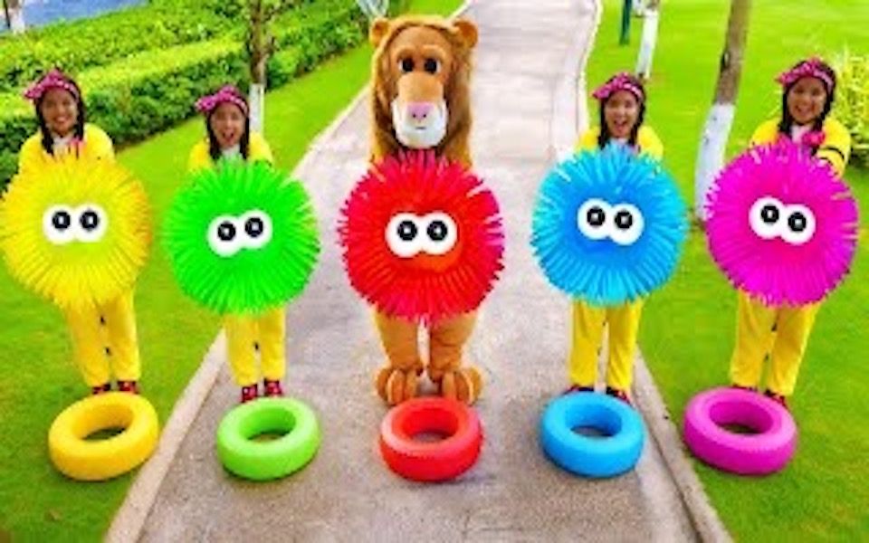 五个小宝宝在床上蹦蹦跳跳 five little babies jumping on the bed