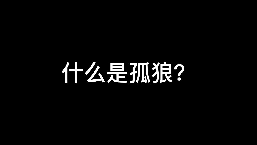 到底什么是孤狼呢?是你还是我?哔哩哔哩bilibili光ⷩ‡