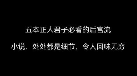 五本正人君子必看的后宫流小说,处处都是细节,令人回味无穷哔哩哔哩bilibili