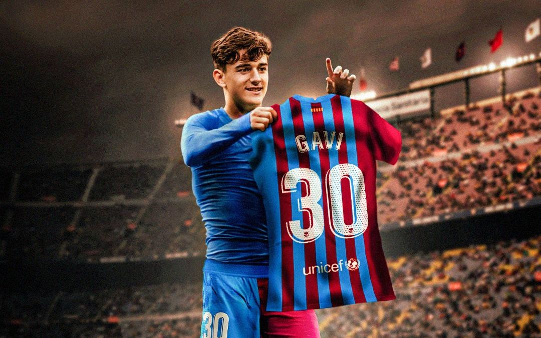 巴萨30号,从梅西传承加维