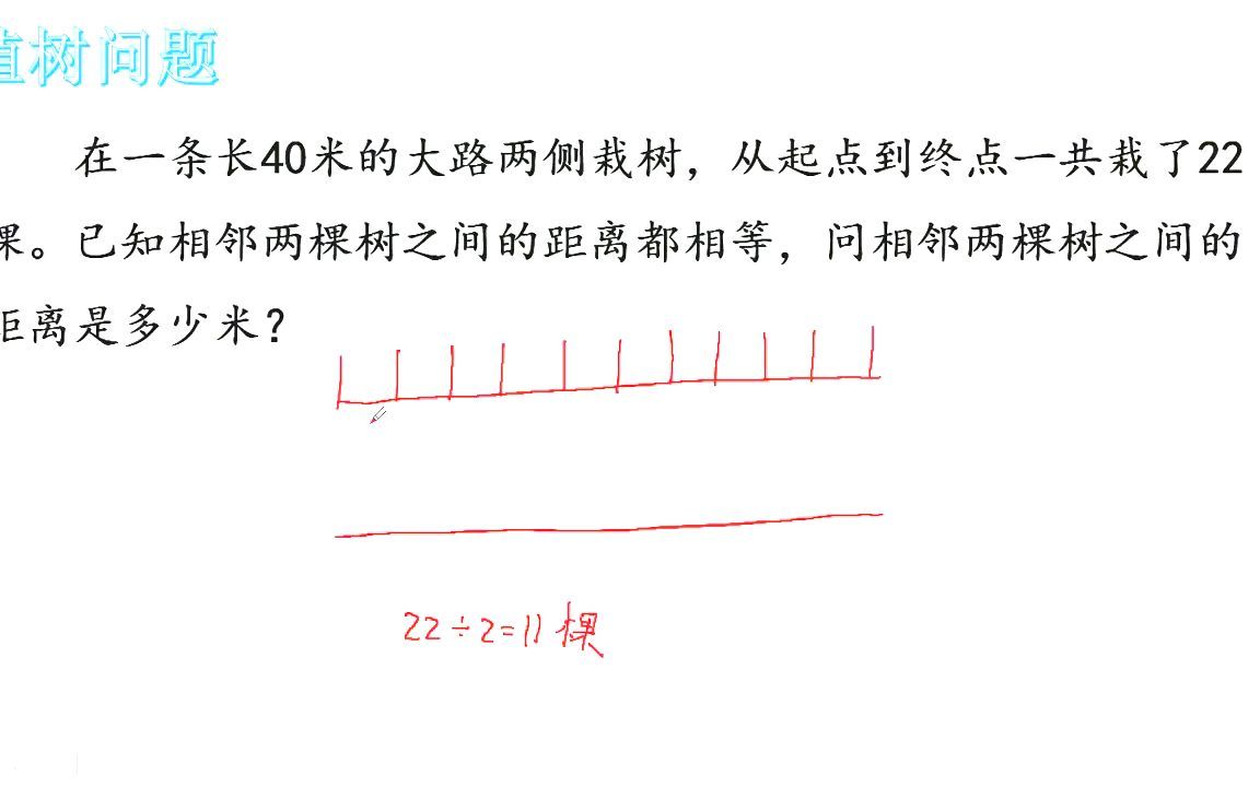 三年级数学重点植树问题讲解,关键弄清三者关系,孩子听完涨知识哔哩哔哩bilibili