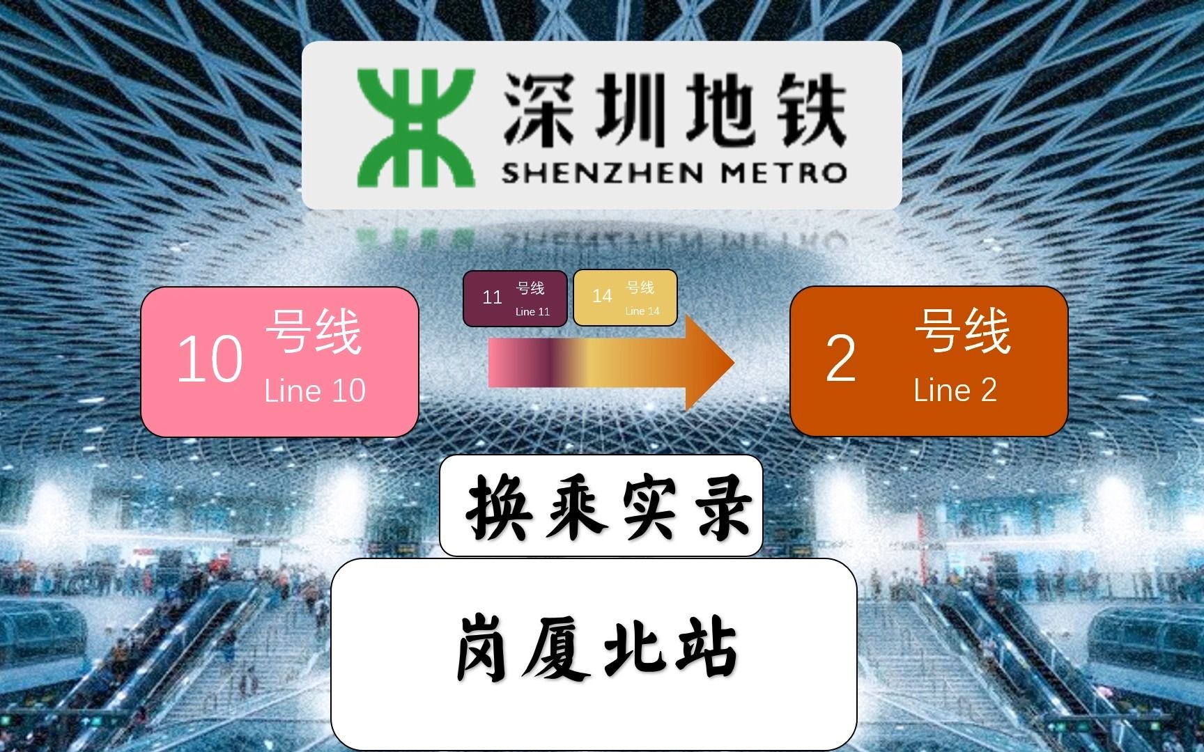 【深圳地鐵】10號線→11號線/14號線→2號線崗廈北站換乘實錄,一次