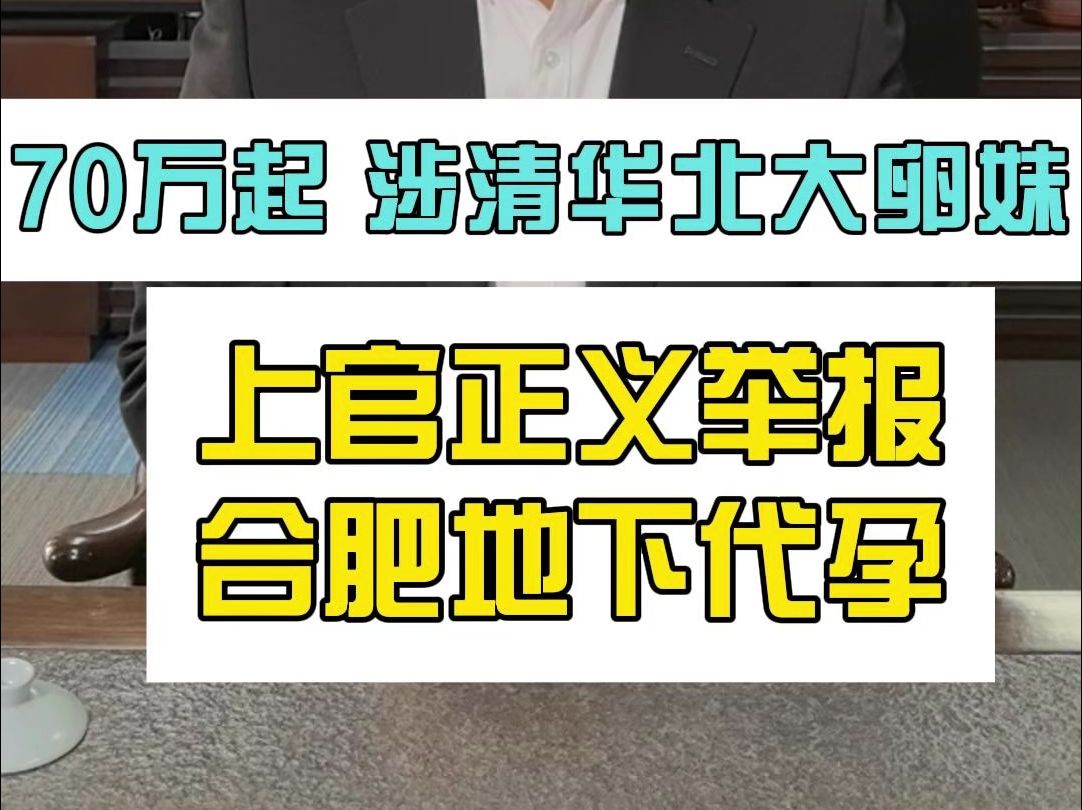 代孕一次70万起,涉清华北大供卵者,上官正义举报合肥地下代孕哔哩哔哩bilibili