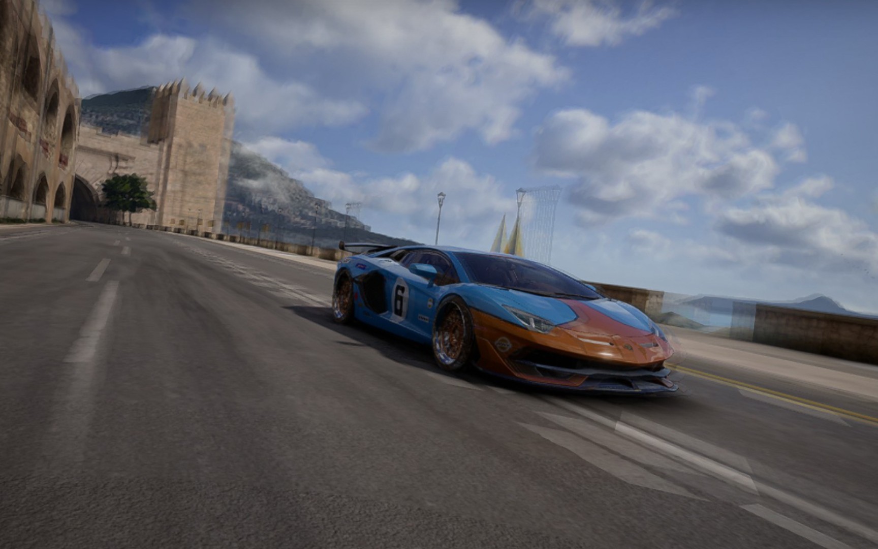 (巅峰极速)海湾石油涂装兰博基尼埃文塔多svj西西里岛试驾