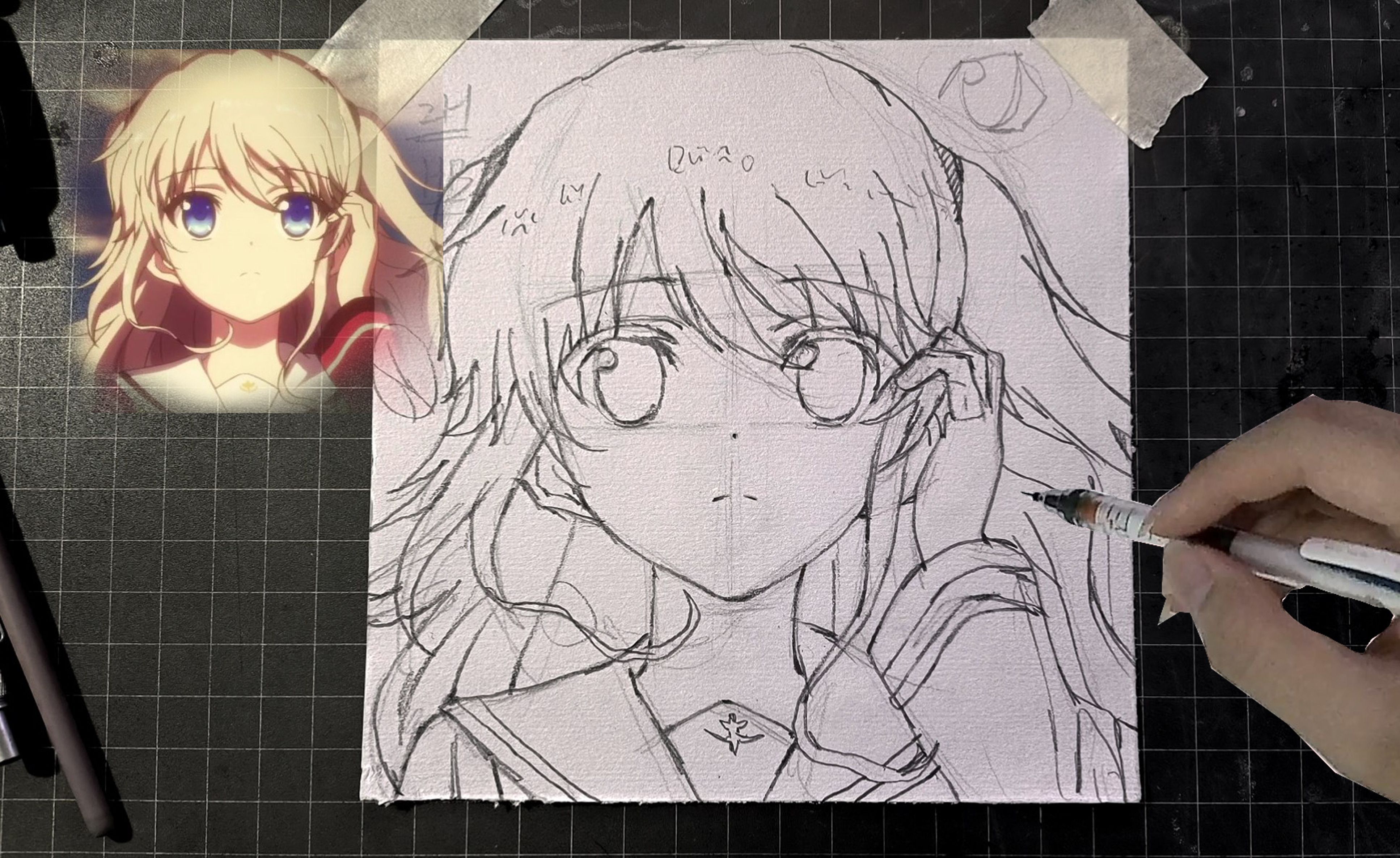 【起稿解说】原速手把手教你如何画一张友利奈绪!奈绪好美!