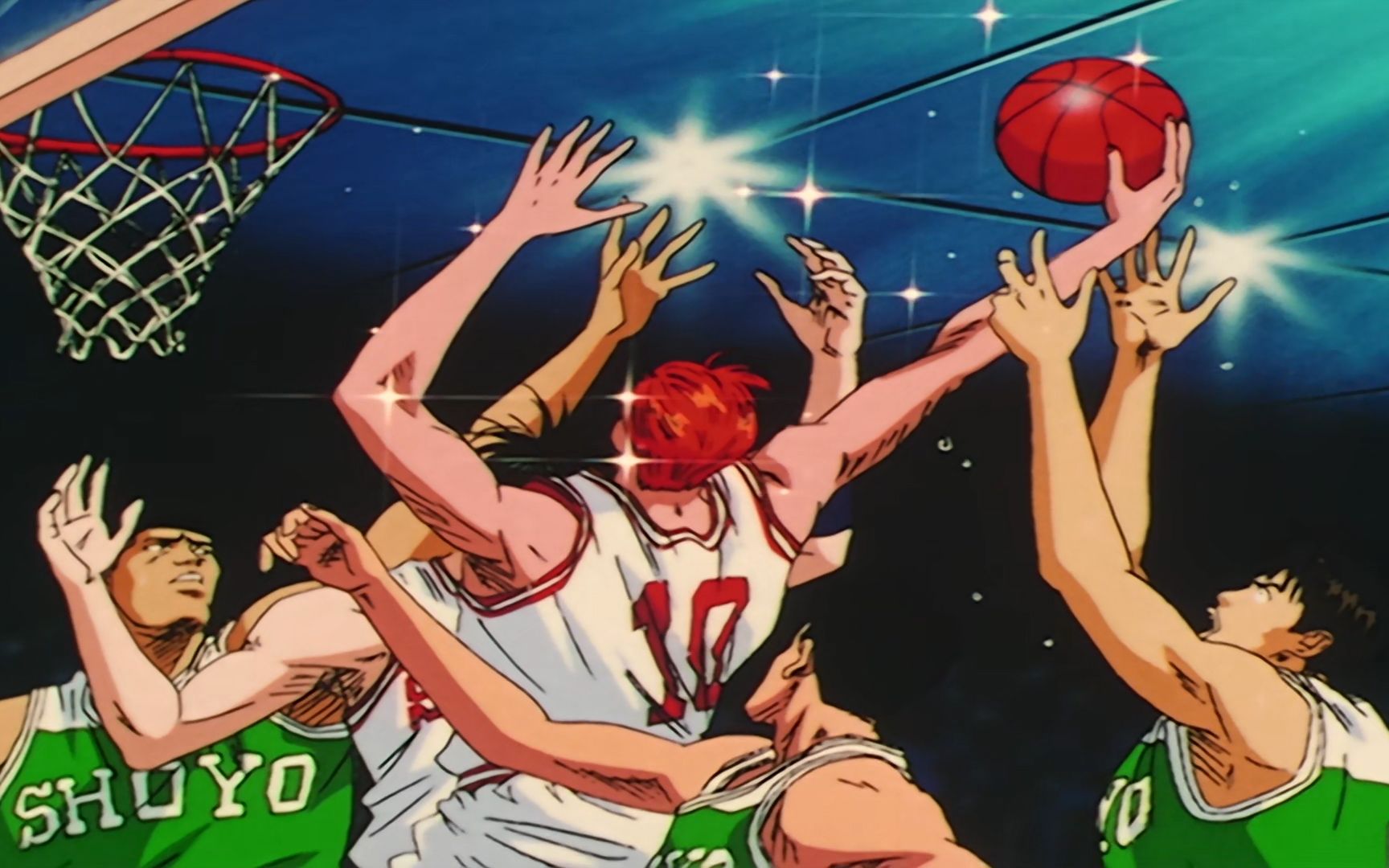 灌篮高手40:实力花形值得队友信任,樱木开始展现篮板能力