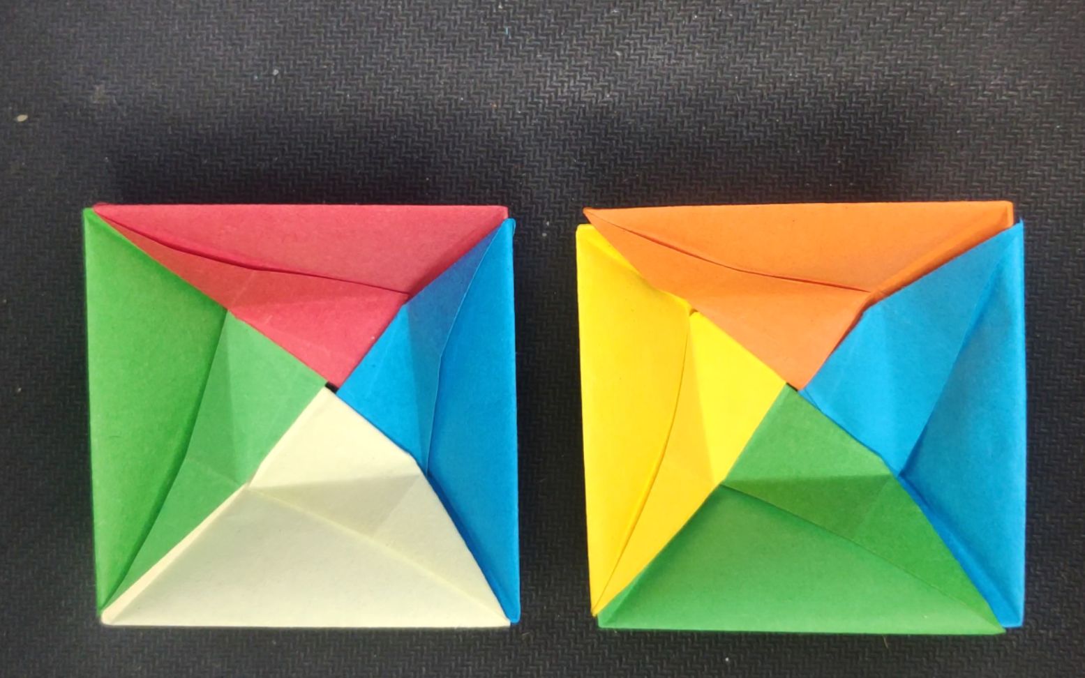 活动作品手工折纸组合小方碟简单易学