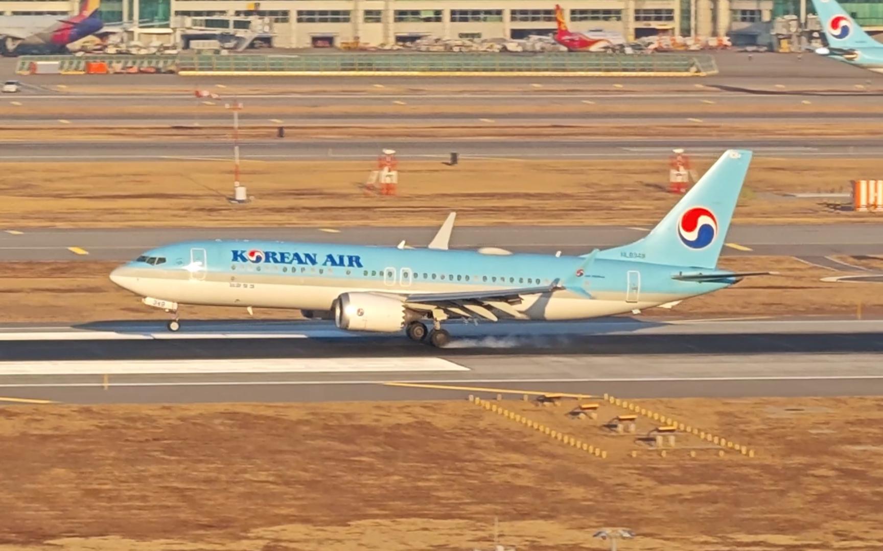大韩航空波音737max8降落实拍