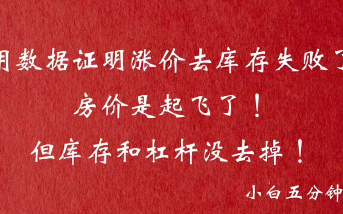 用数据证明涨价去库存失败了,房价是起飞了,但库存和杠杆都没有去掉!哔哩哔哩bilibili