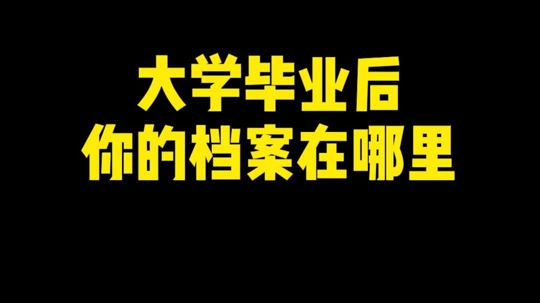 大学毕业后你的档案在哪里哔哩哔哩bilibili