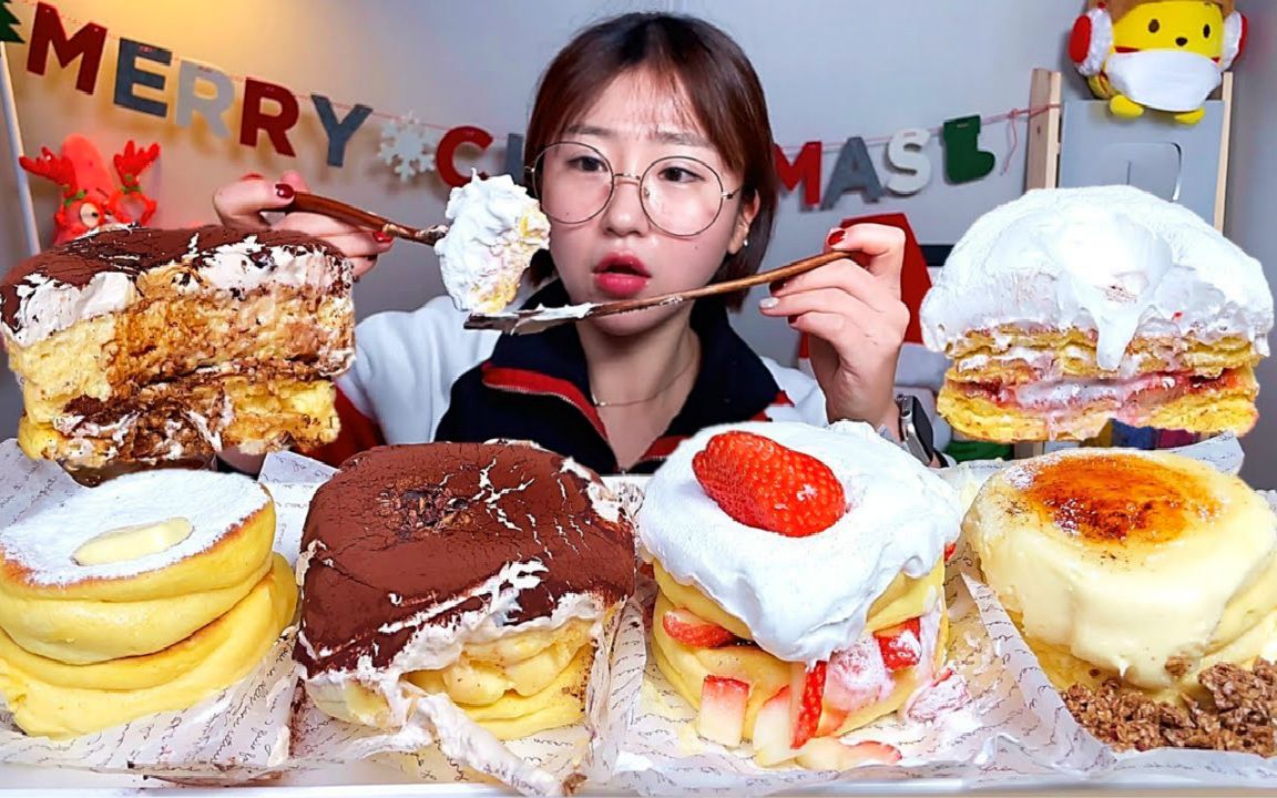 cossert ☆(剪说话)布丁舒芙蕾松饼(烤布蕾,草莓奶油,提拉米苏