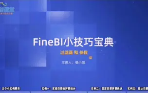 下载视频: FineBI小技巧—过滤器和参数的应用